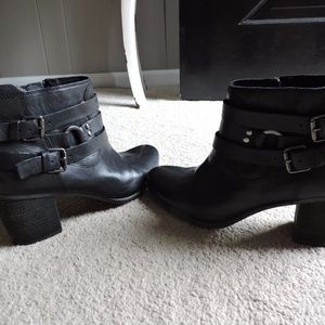 Black Leather Ankle Booties